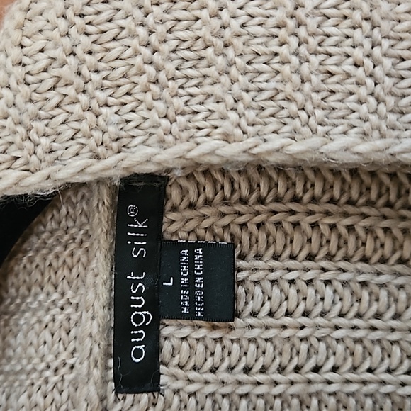August Silk Sz L Taupe Sweater - Picture 2 of 5